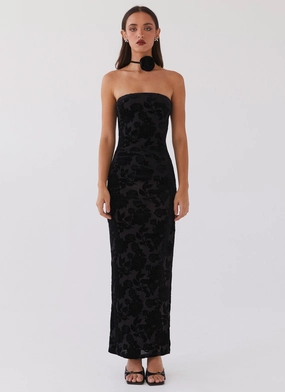 Trouble Love Maxi Dress - Black Figure-Skimming City Rhythm