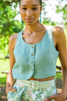 Tubular Structure MASON'S DAUGHTER | Andrea Top, Sage Green MASON'S DAUGHTER | Andrea Top, Sage Green Anti Bacterial Layer