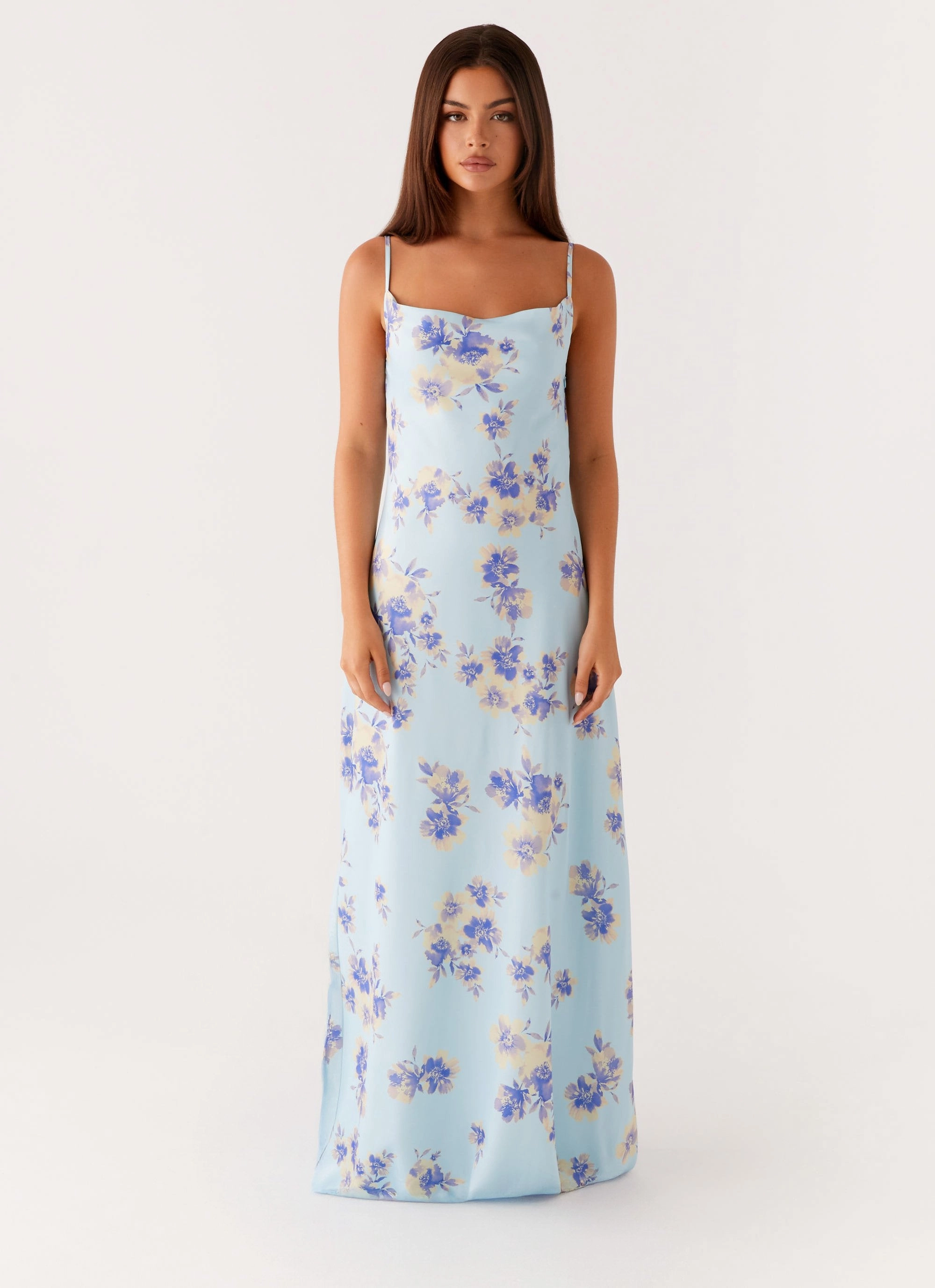 Liana Cowl Maxi Dress - Print Comfortable fit for outings