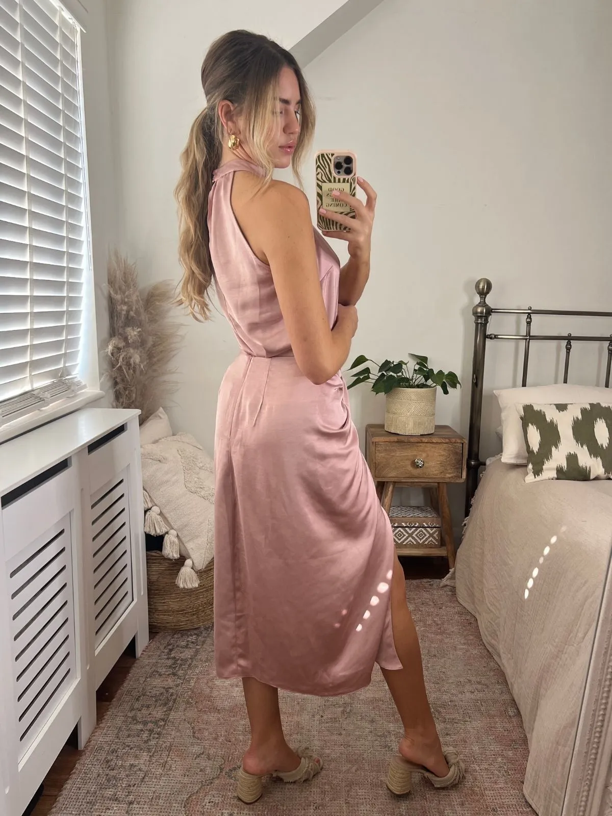 Comfort Wear Valencia High Waist Drape Skirt / Blush