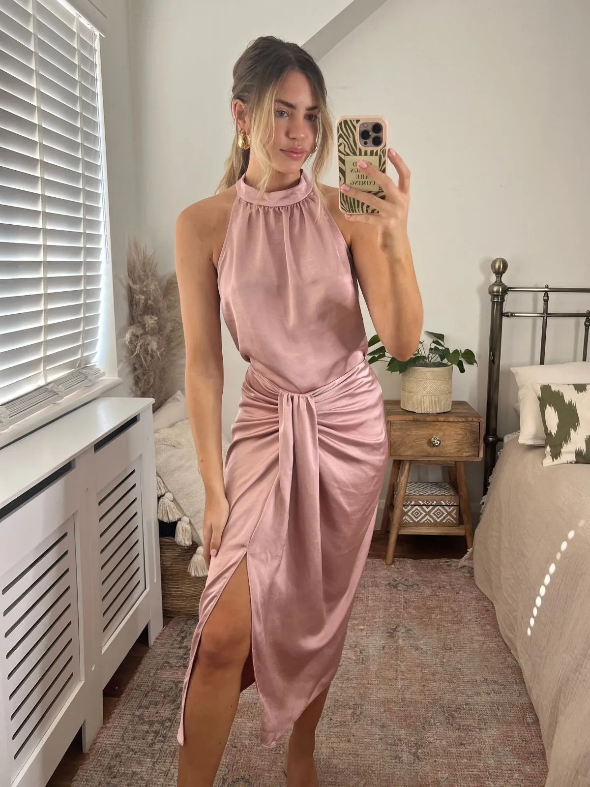 Cozy Tones Valencia High Waist Drape Skirt / Blush