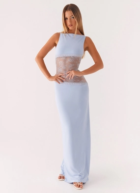 Tulle Overlay Lucinda Maxi Dress - Blue Lucinda Maxi Dress - Blue Smart touch