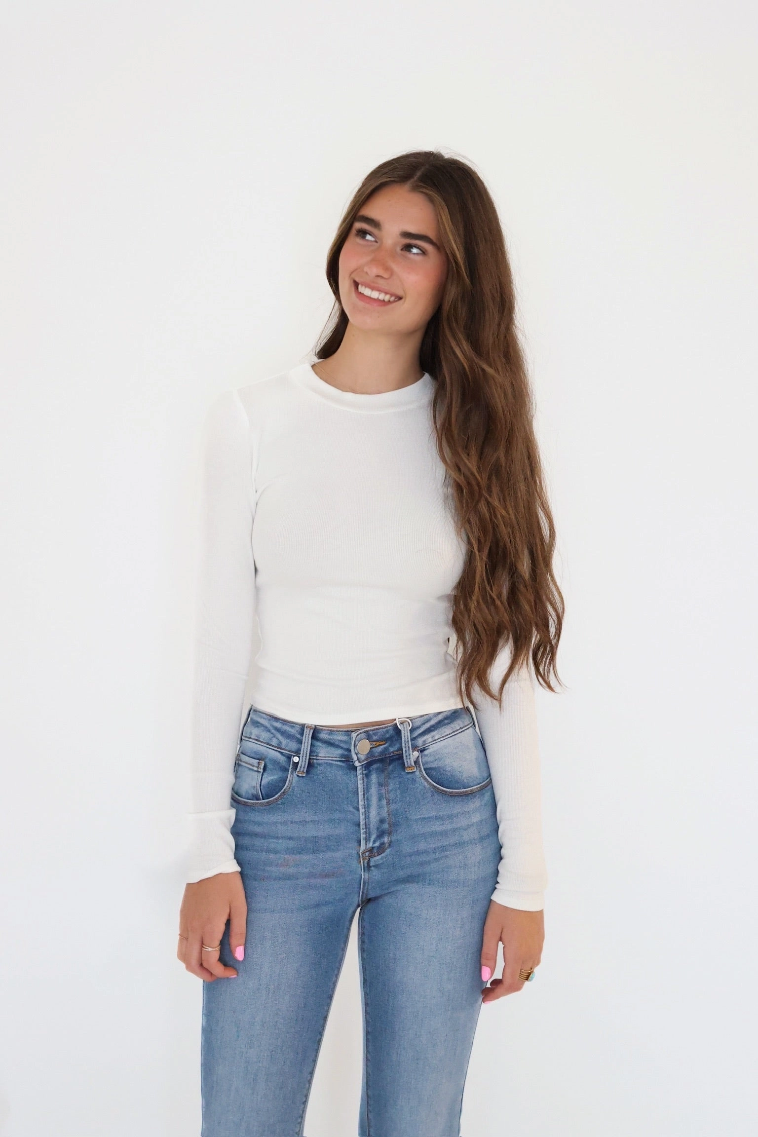 Rohnan Crewneck Top - White ClassicCrewNeck