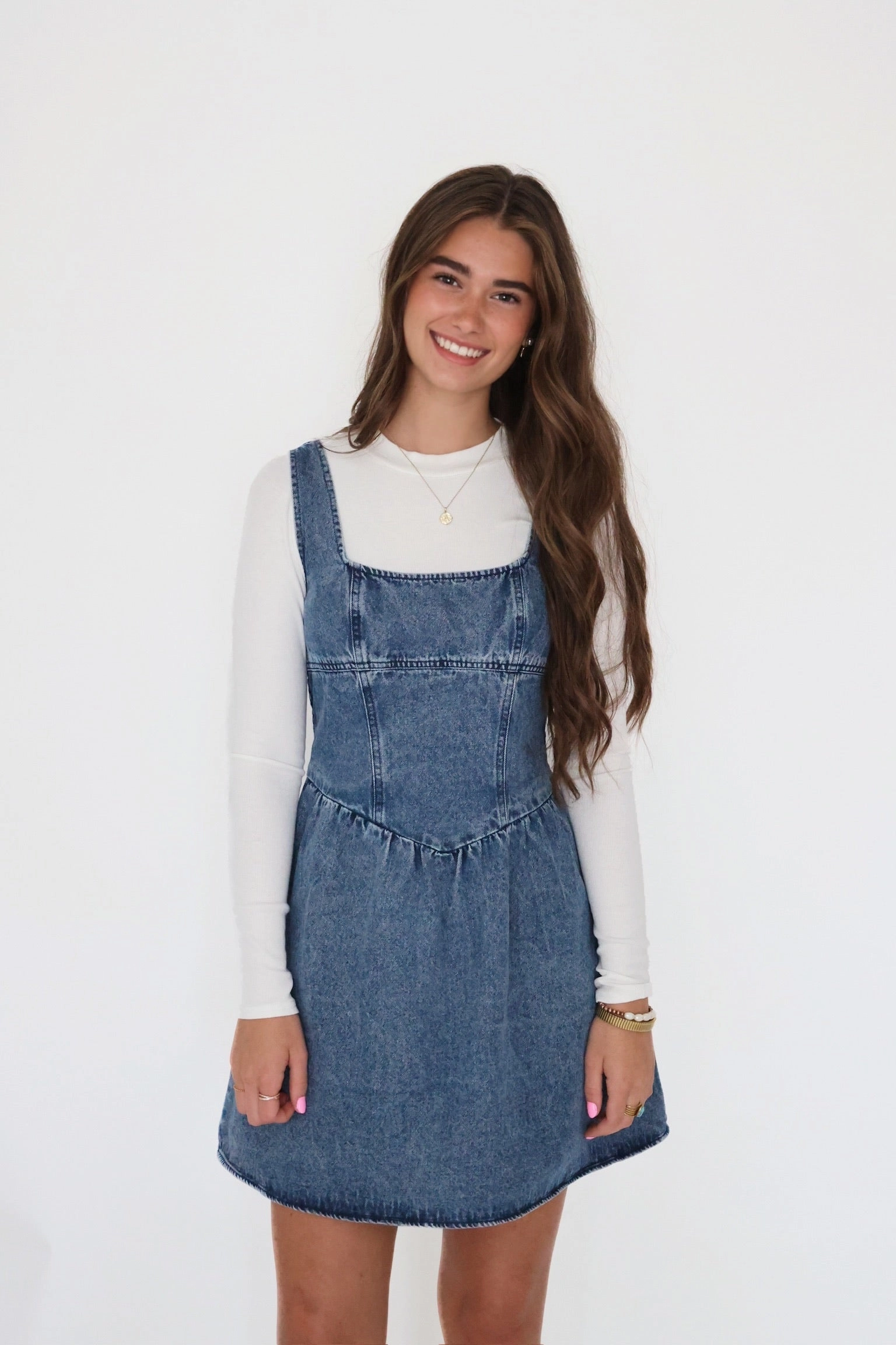 Rohnan Crewneck Top - White Adjustable Collar System Subtle Texture Weave