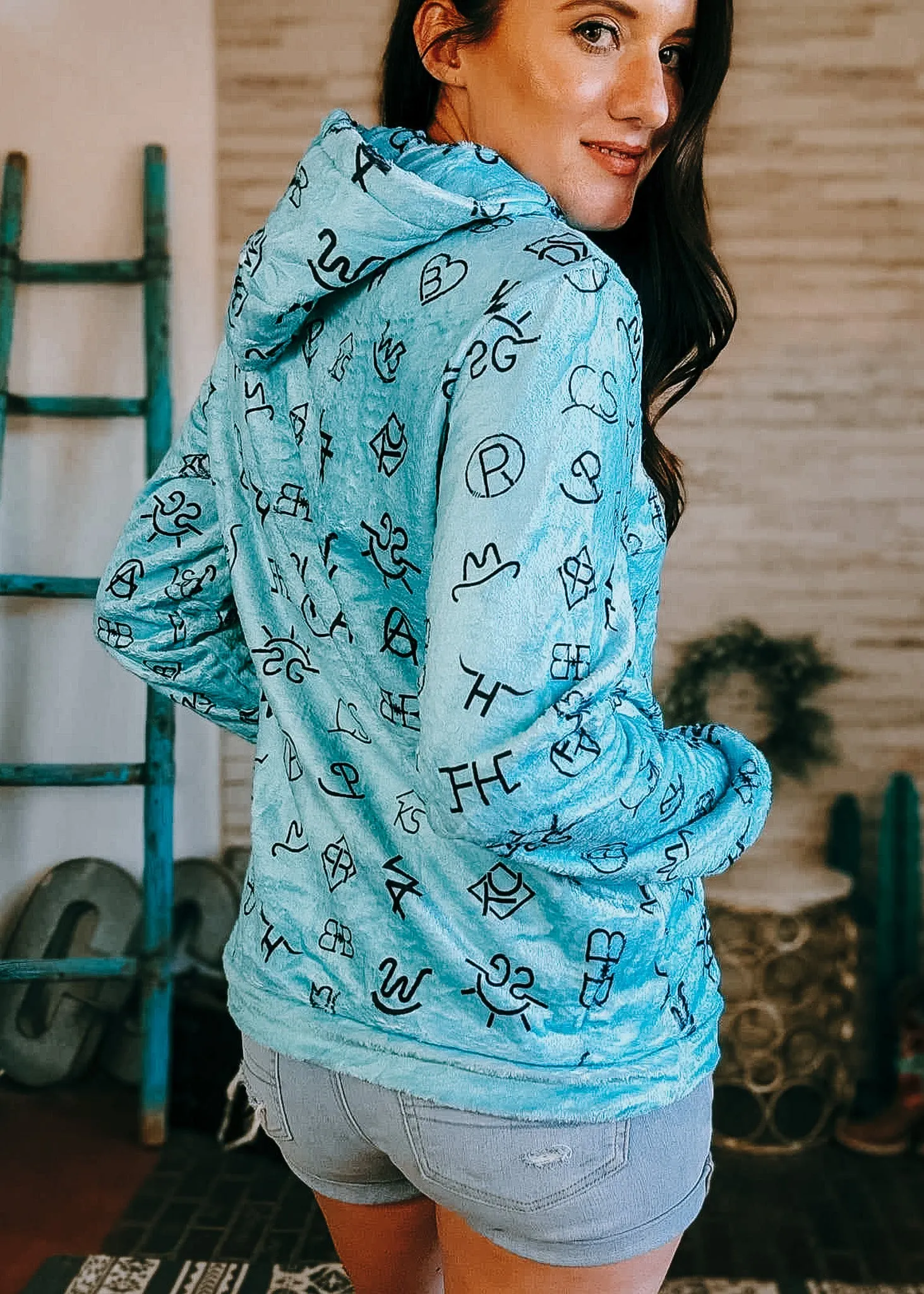 Turquoise Brands Fleece Zip Hoodie