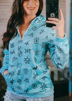 Turquoise Brands Fleece Zip Hoodie