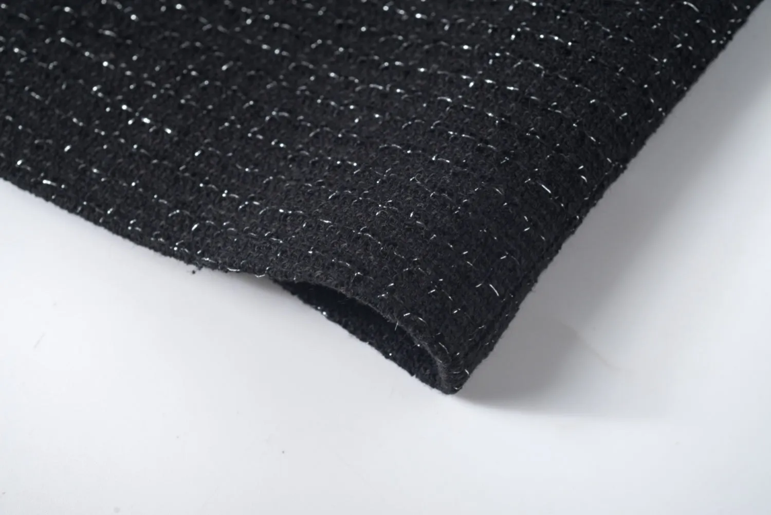 Tweed Pearl Tank Top in Black