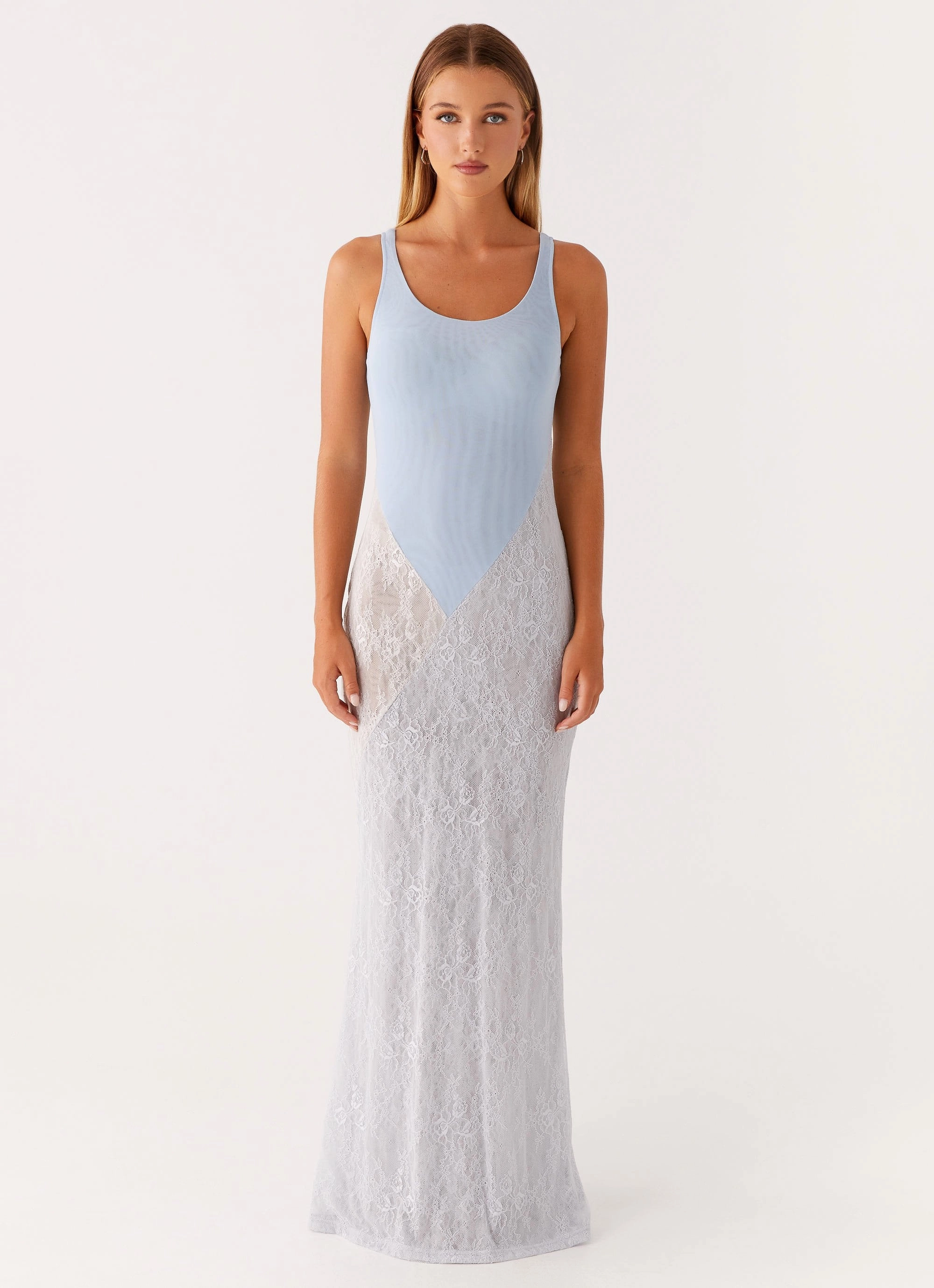 Twilight Dreams Maxi Dress - Blue Flattering Lines Minimalist-Trend