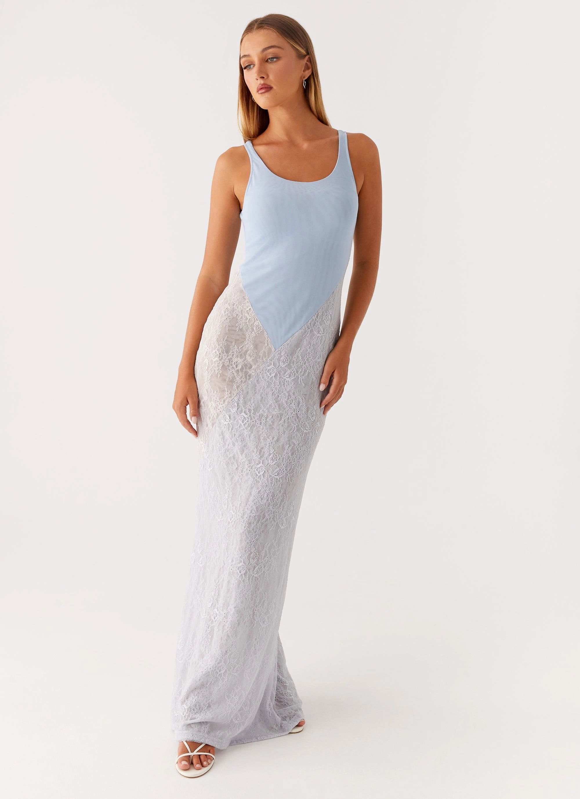 Twilight Dreams Maxi Dress - Blue Winter Wrap