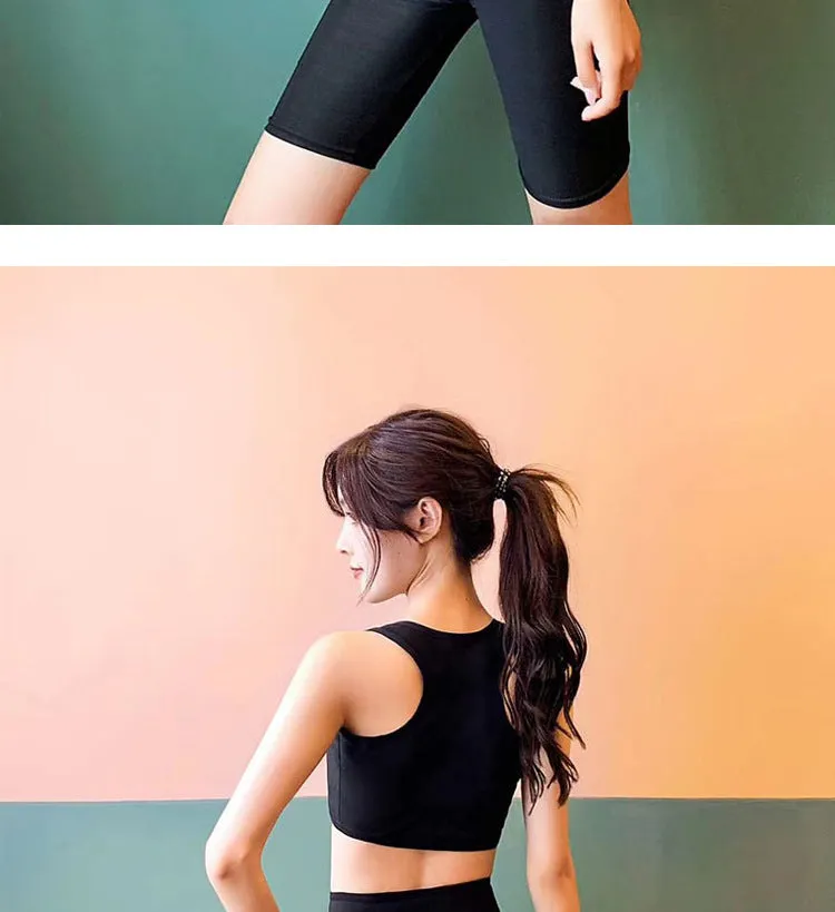 Two-Piece Sets Sporty Fitness Fitting Tops Women Slim Look Hip-Flattering Aid In Sweating Leggings Yoga Tank Top Short Pants Activewear