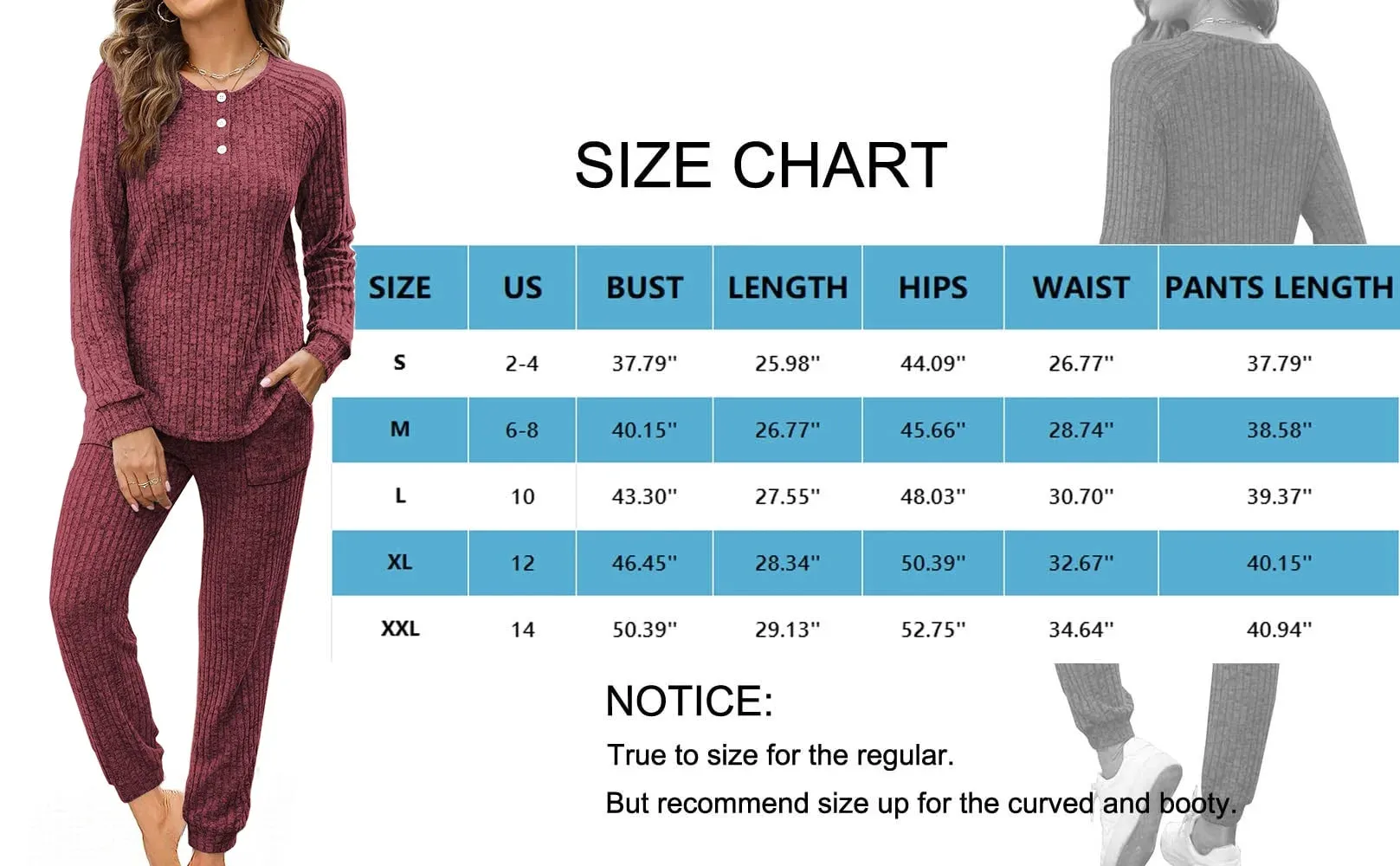 Two Piece Womens Pajama Sets Button down Shirts and Drawstring Pants with Pockets Solid Lounge Sets for Women