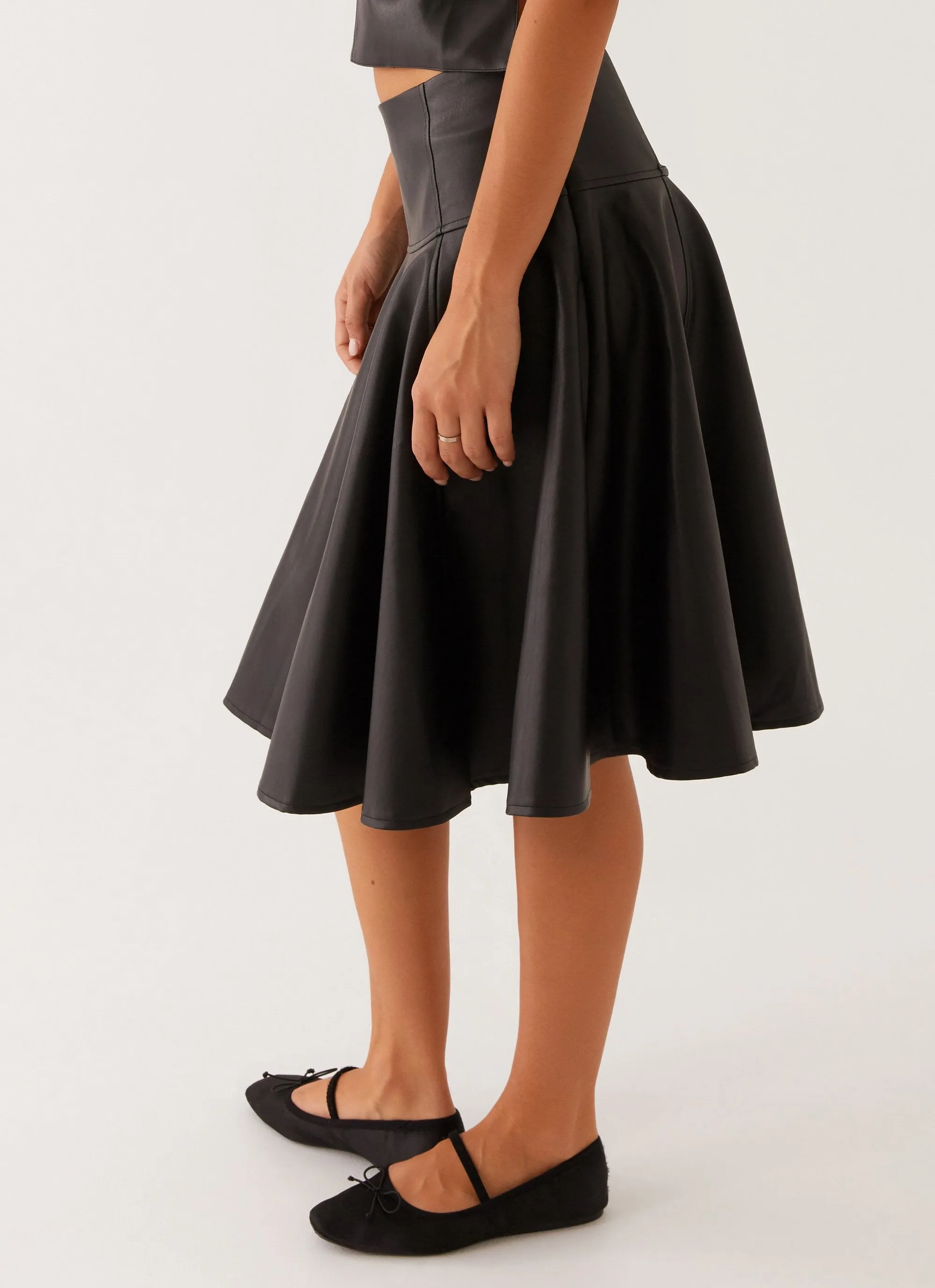 Ombre effect Tyler Midi Skirt - Black
