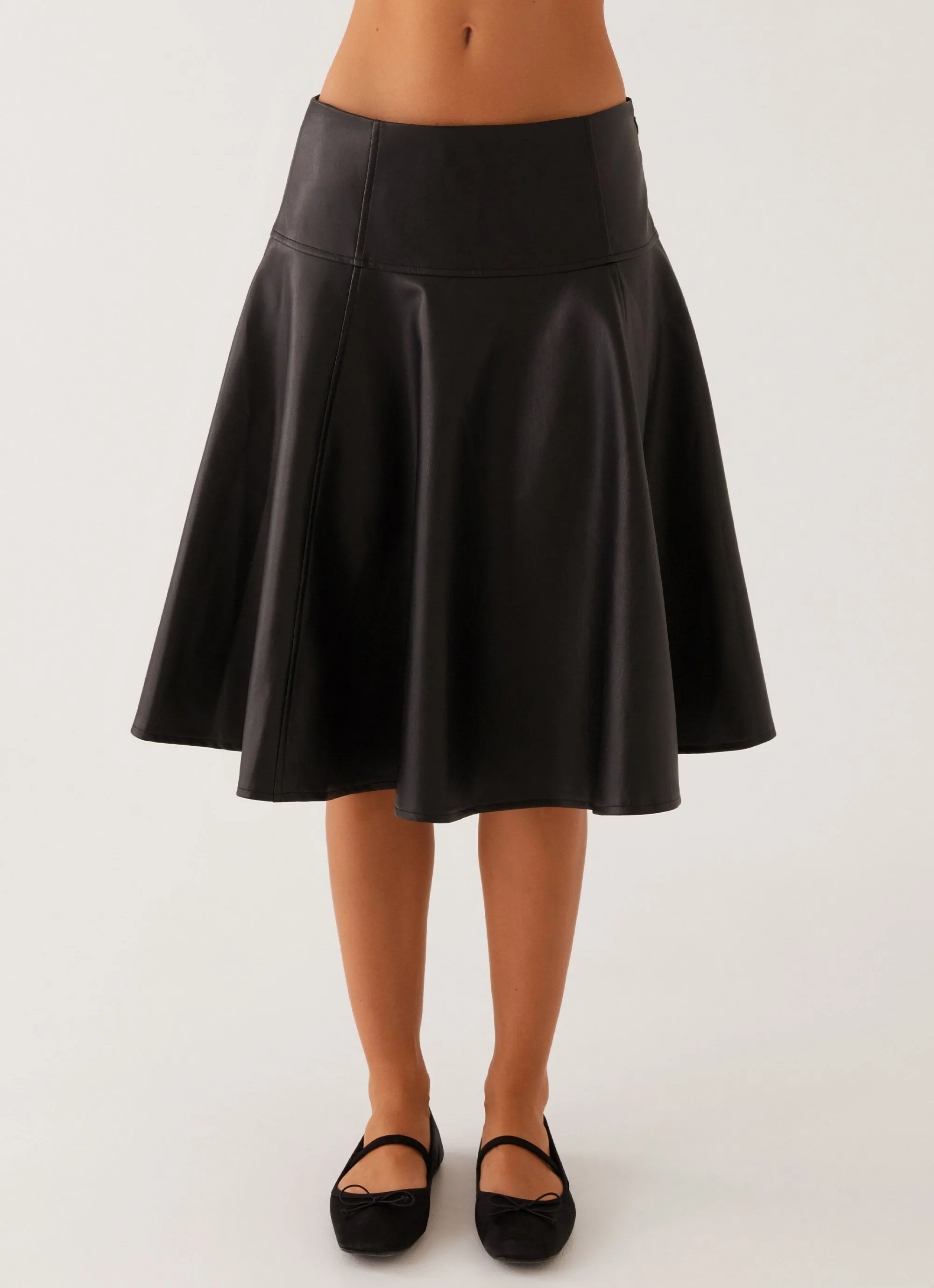 Tyler Midi Skirt - Black Easy Vibe