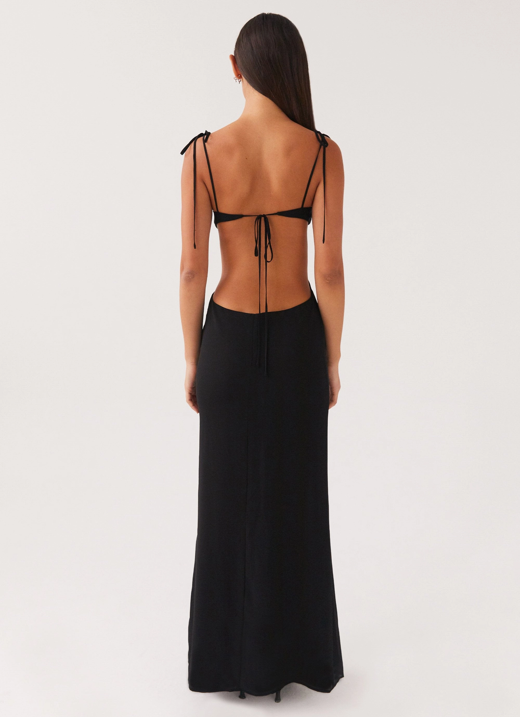 Wardrobe-Staple Tyra Ruched Maxi Dress - Black
