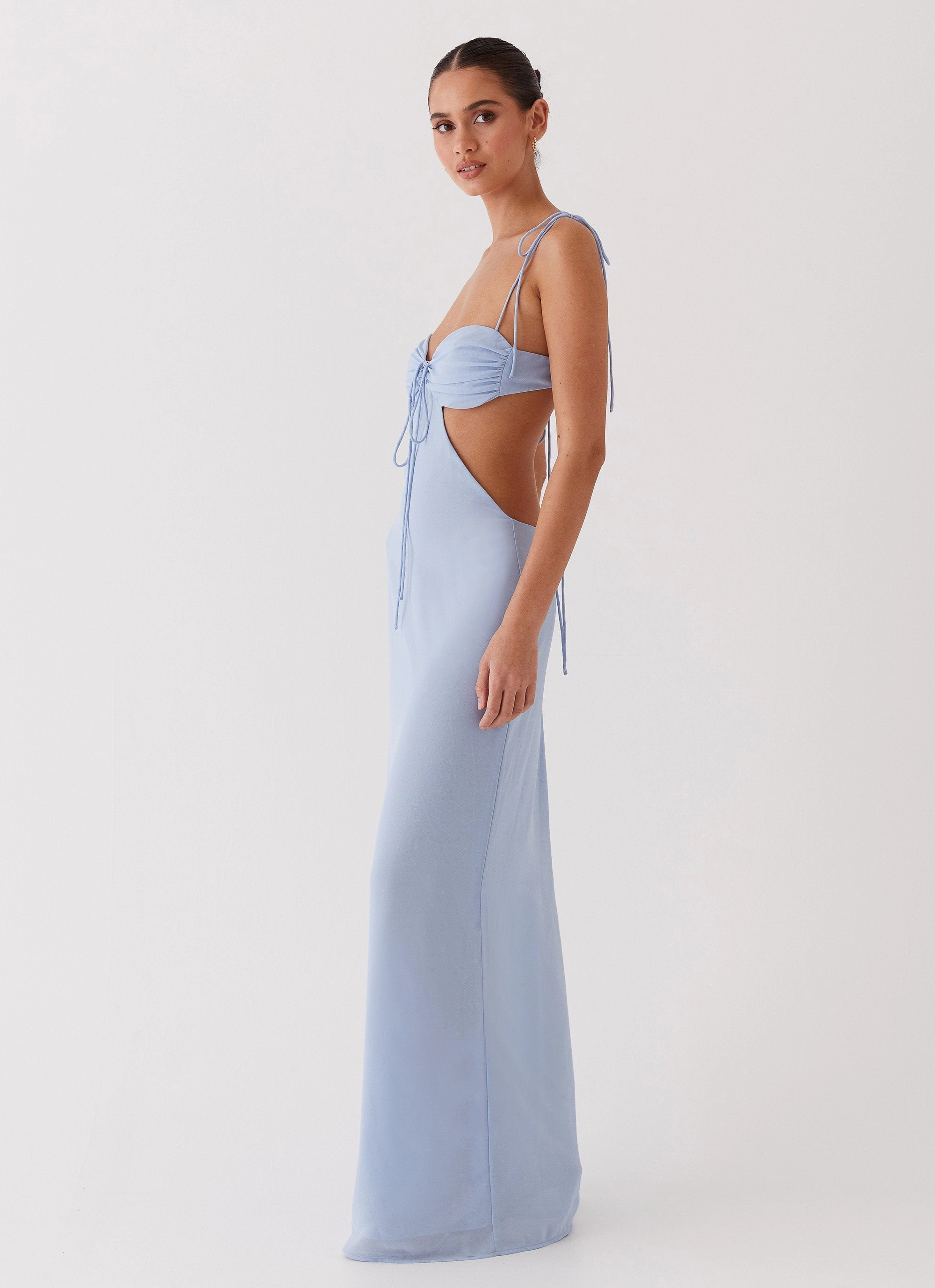 Smooth Blend Tyra Ruched Maxi Dress - Blue