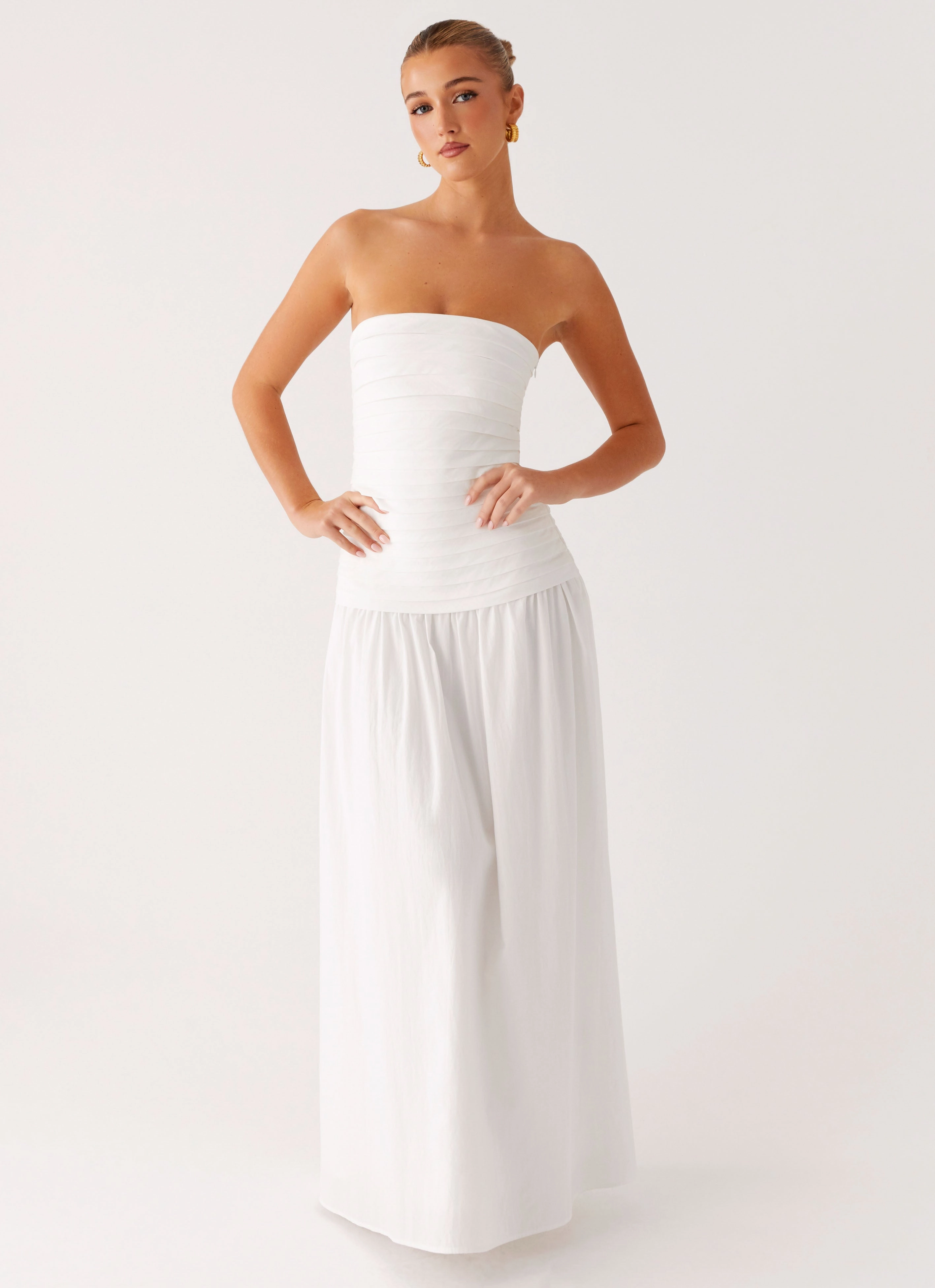 Tyrah Maxi Dress - White Shape Retention