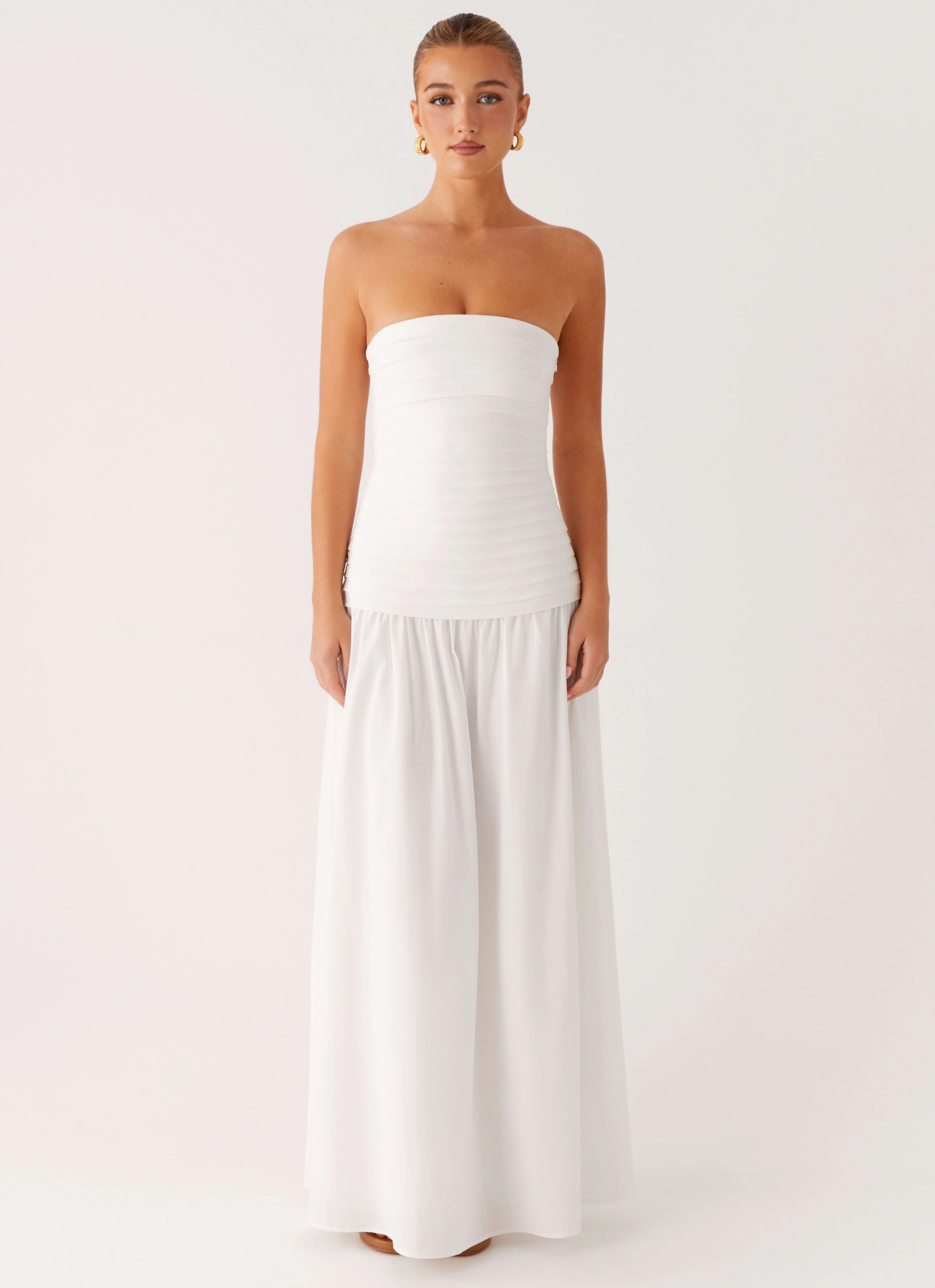 Tyrah Maxi Dress - White Charming Design