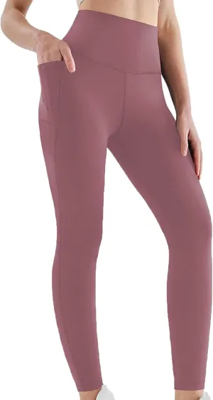 Uillui Compression Yoga Pants Pocketed High Waist Athletic Tights Pants Tummy Control Workout Running Stretch Yoga Leggings