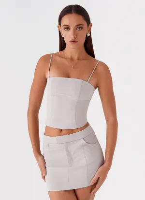 Ultra Soft Eliana Suit Mini Skirt - Grey Eliana Suit Mini Skirt - Grey Seasonal Layering Refined Style