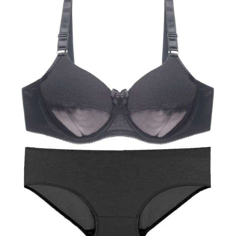 Ultra-thin Bra Suits Fat Lady Briefs Set