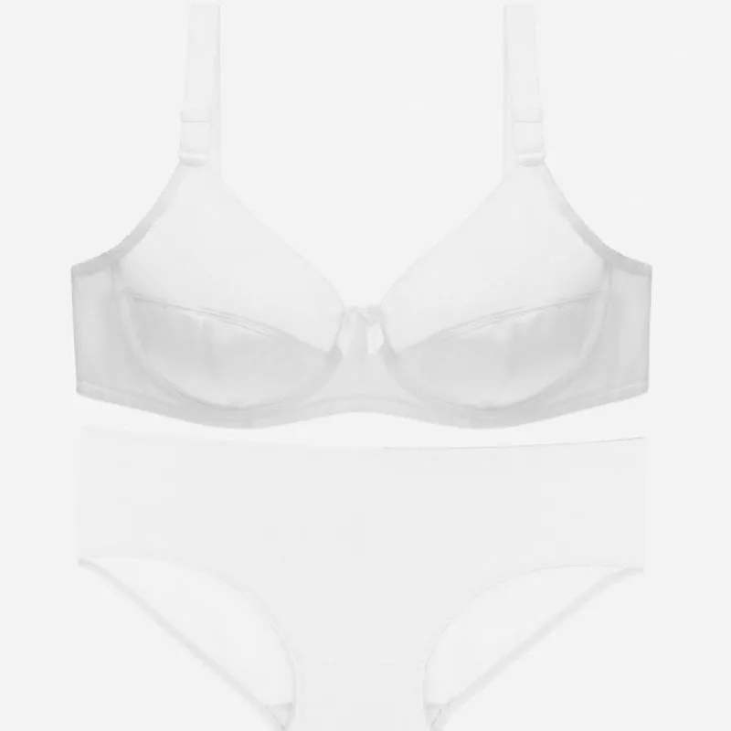 Ultra-thin Bra Suits Fat Lady Briefs Set