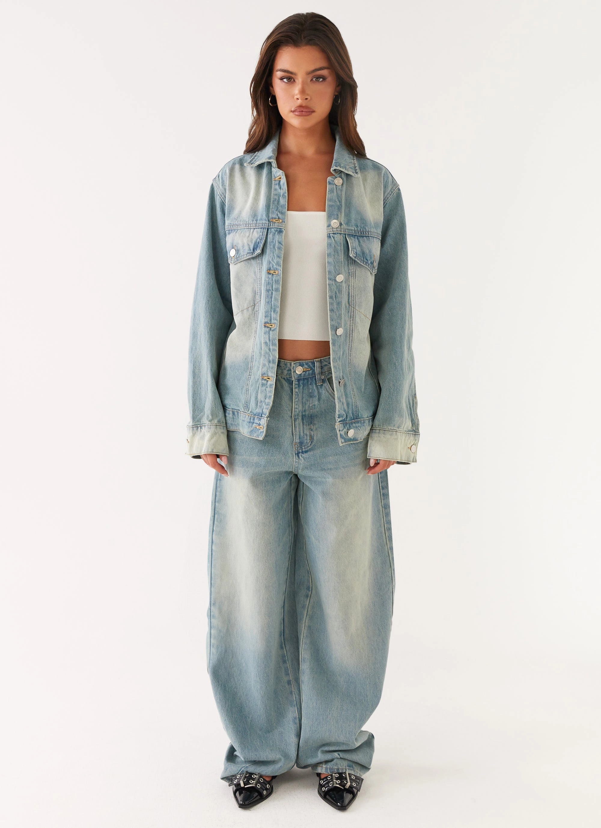 Maxwell Denim Jacket - Washed Blue Heat Trapping Layer Eco Friendly Production