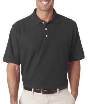 ultraclub(R) men's platinum honeycomb pique polo - charcoal (l)