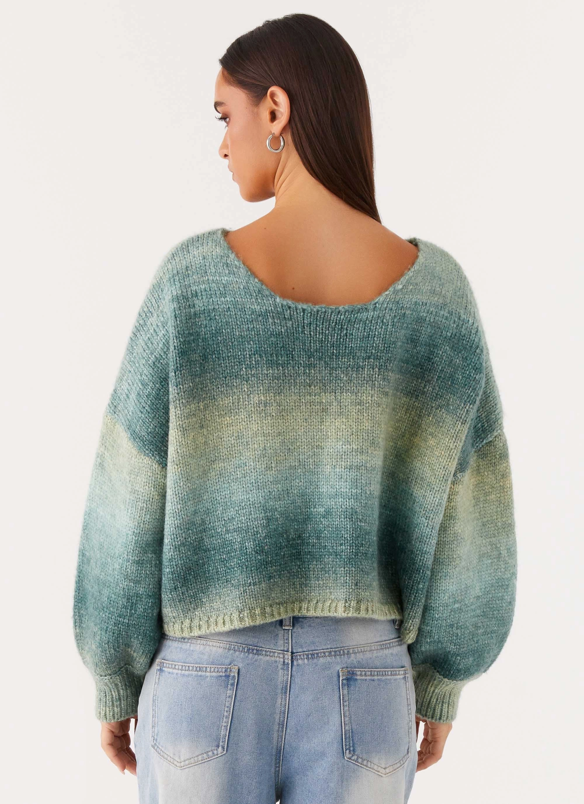 Lynne Oversized Jumper - Green Ombre BreathableMoistureBarrier