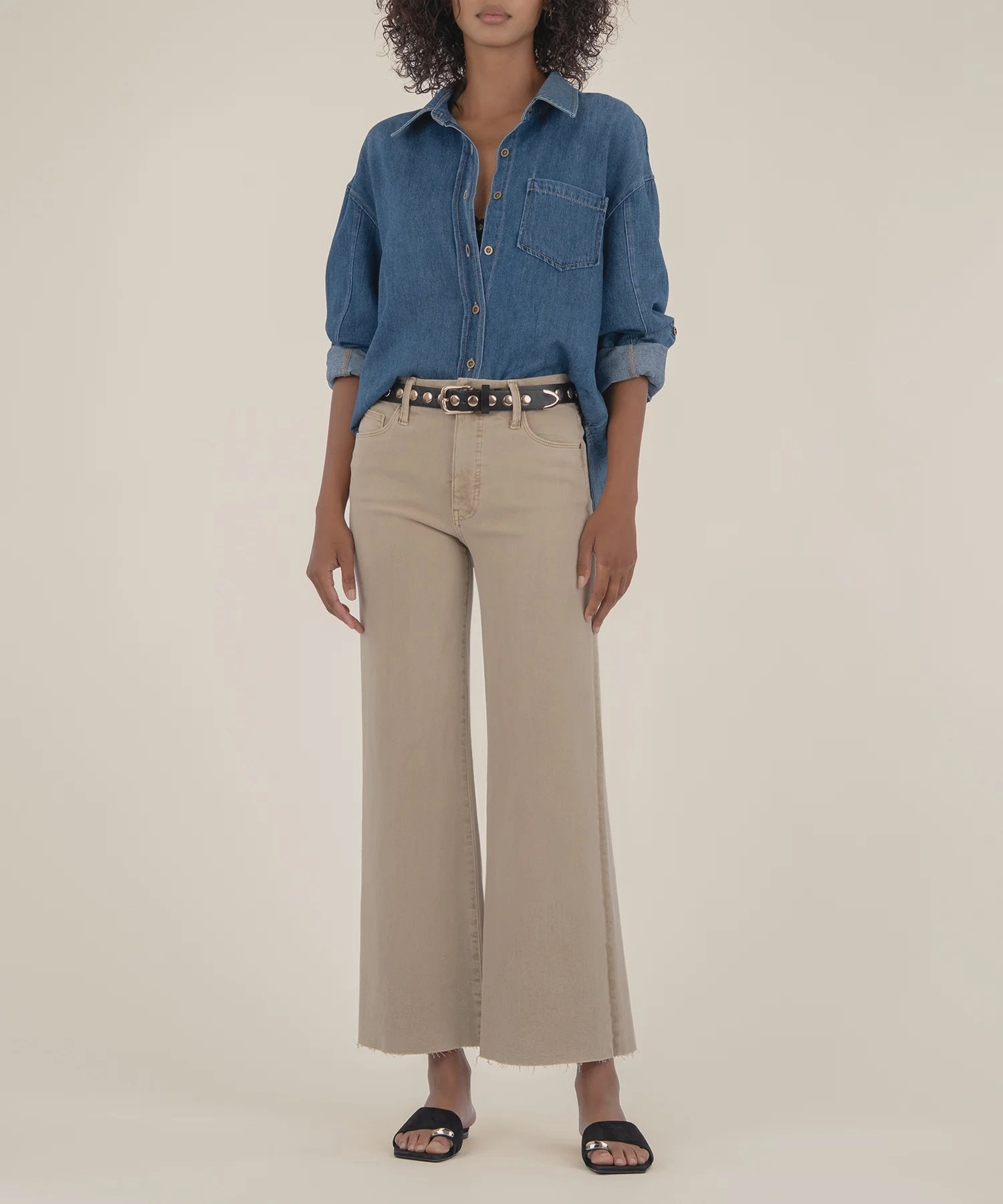 Meg High Rise Fab Ab- Biscuit Loose Sweater SoftFeel Fabric