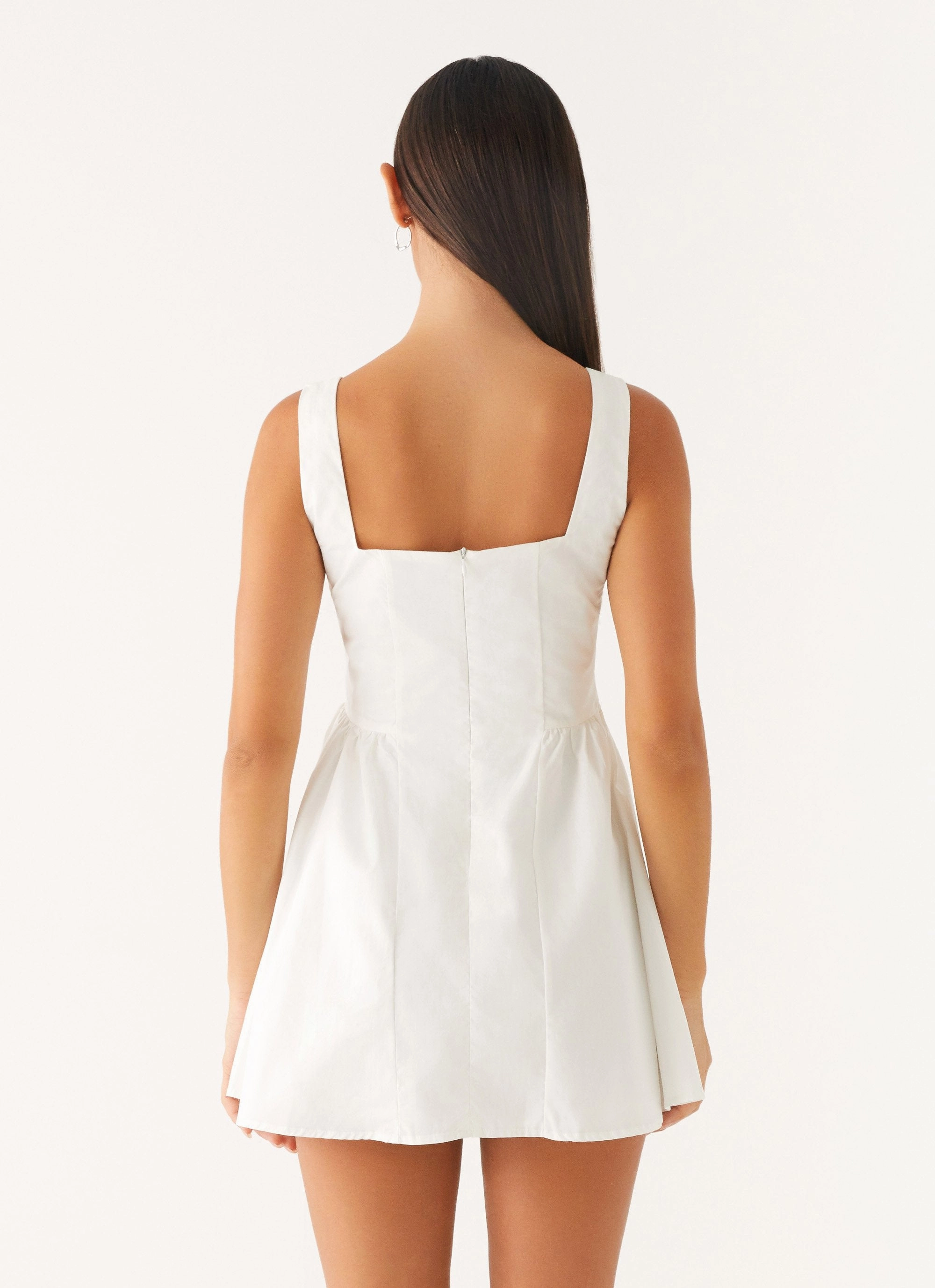 elegant design Interchangeable-Detail Unconditional Mini Dress - White