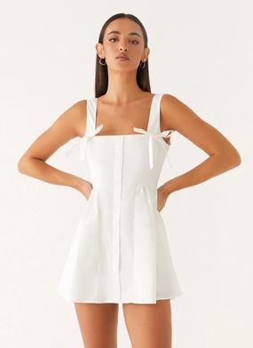 Unconditional Mini Dress - White Contrast Trim Unconditional Mini Dress - White Light Soft