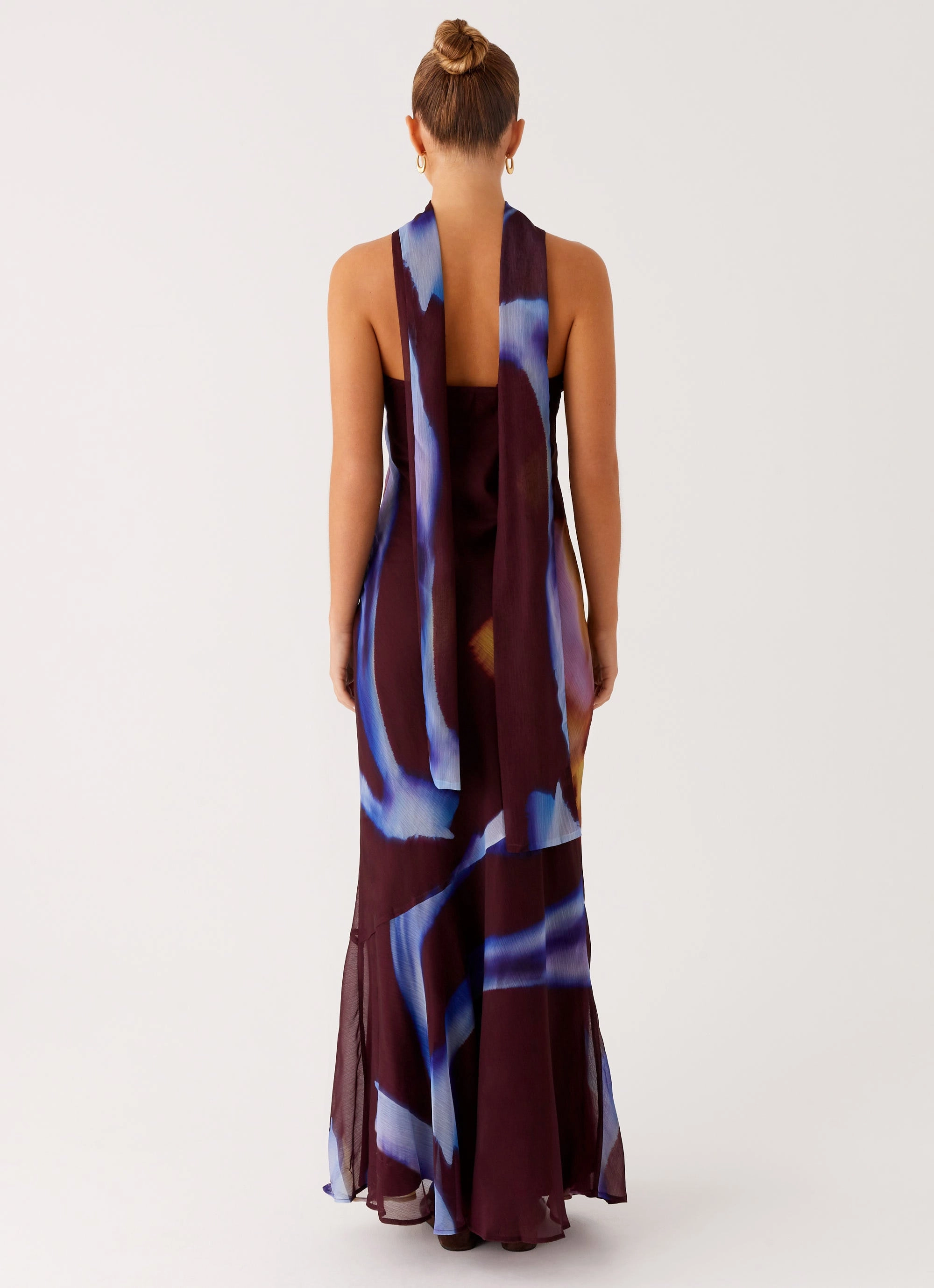 Under The Pagoda Maxi Dress - Dark Floral Romantic Bloom Dance Night