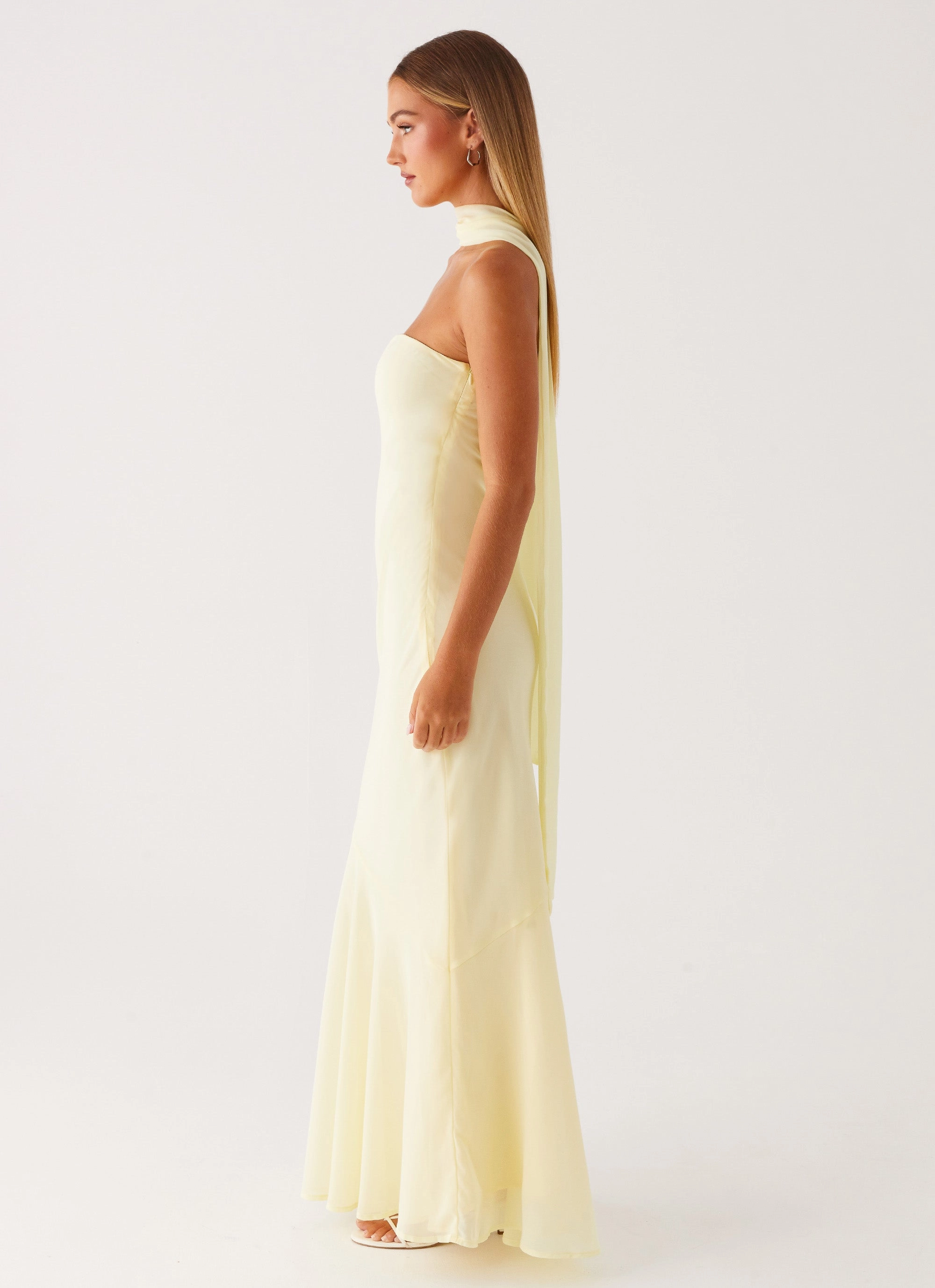 Flowy casual dress Premium Fabric Under The Pagoda Maxi Dress - Yellow
