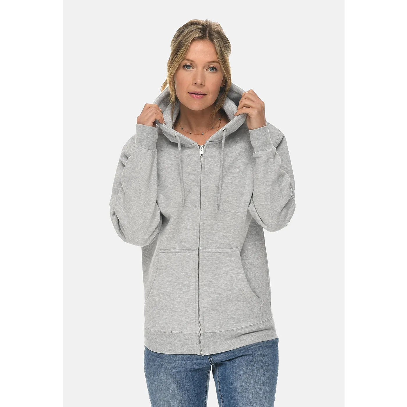 Unisex Grey Zip Up hoodie