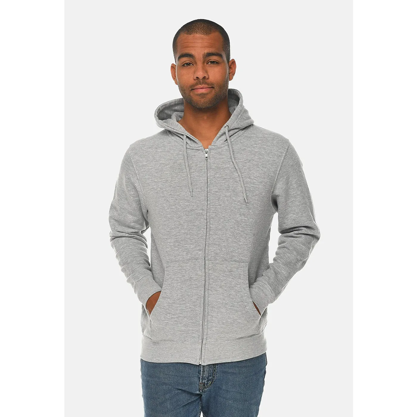 Unisex Grey Zip Up hoodie