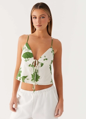 Comfortable Wear MultiFunctional Pocket Placement Faela Cami Top - Verdant Bloom