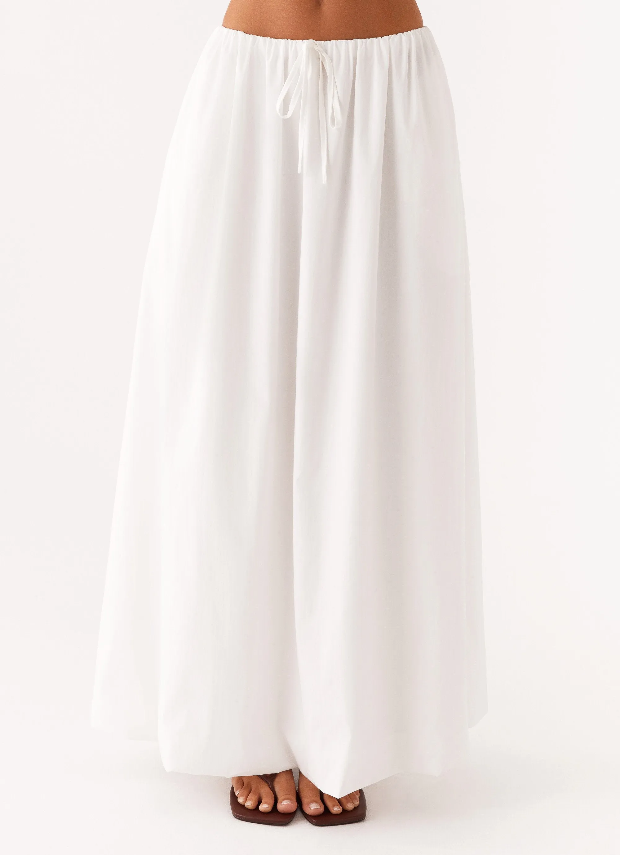 Cheryl Maxi Skirt - White Flexible Material