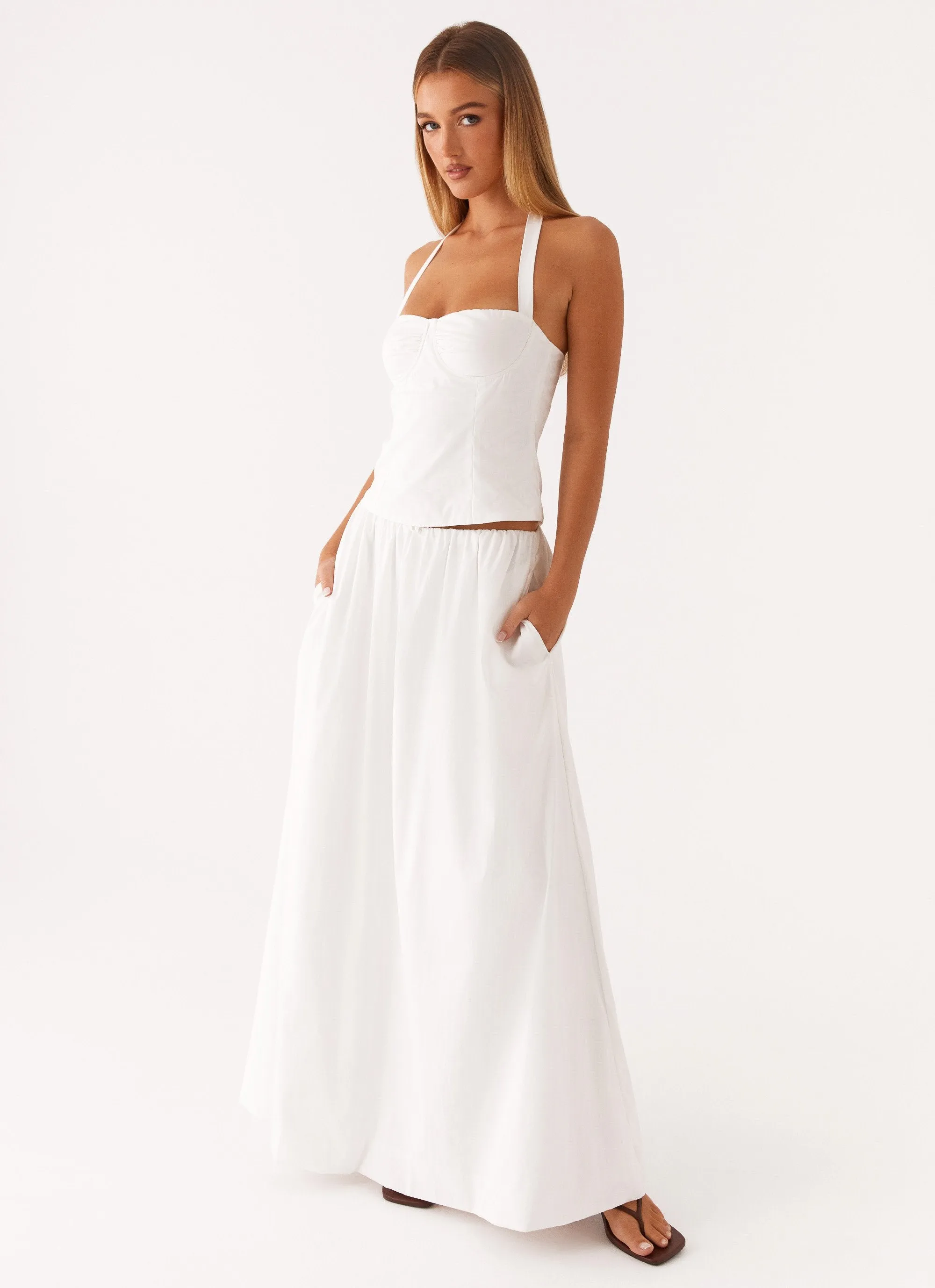 Runway Inspired Cheryl Maxi Skirt - White