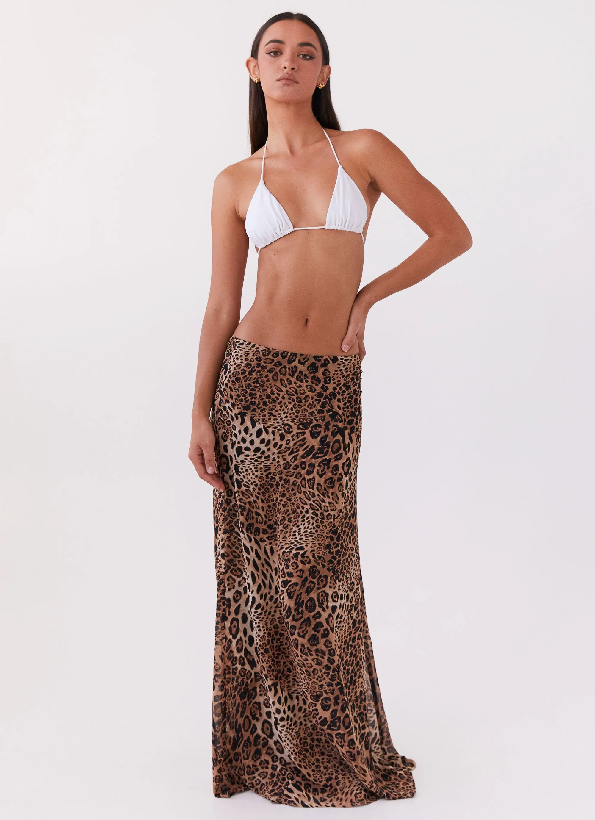 Wardrobe Classic Easy Layer Violetta Maxi Skirt - Leopard