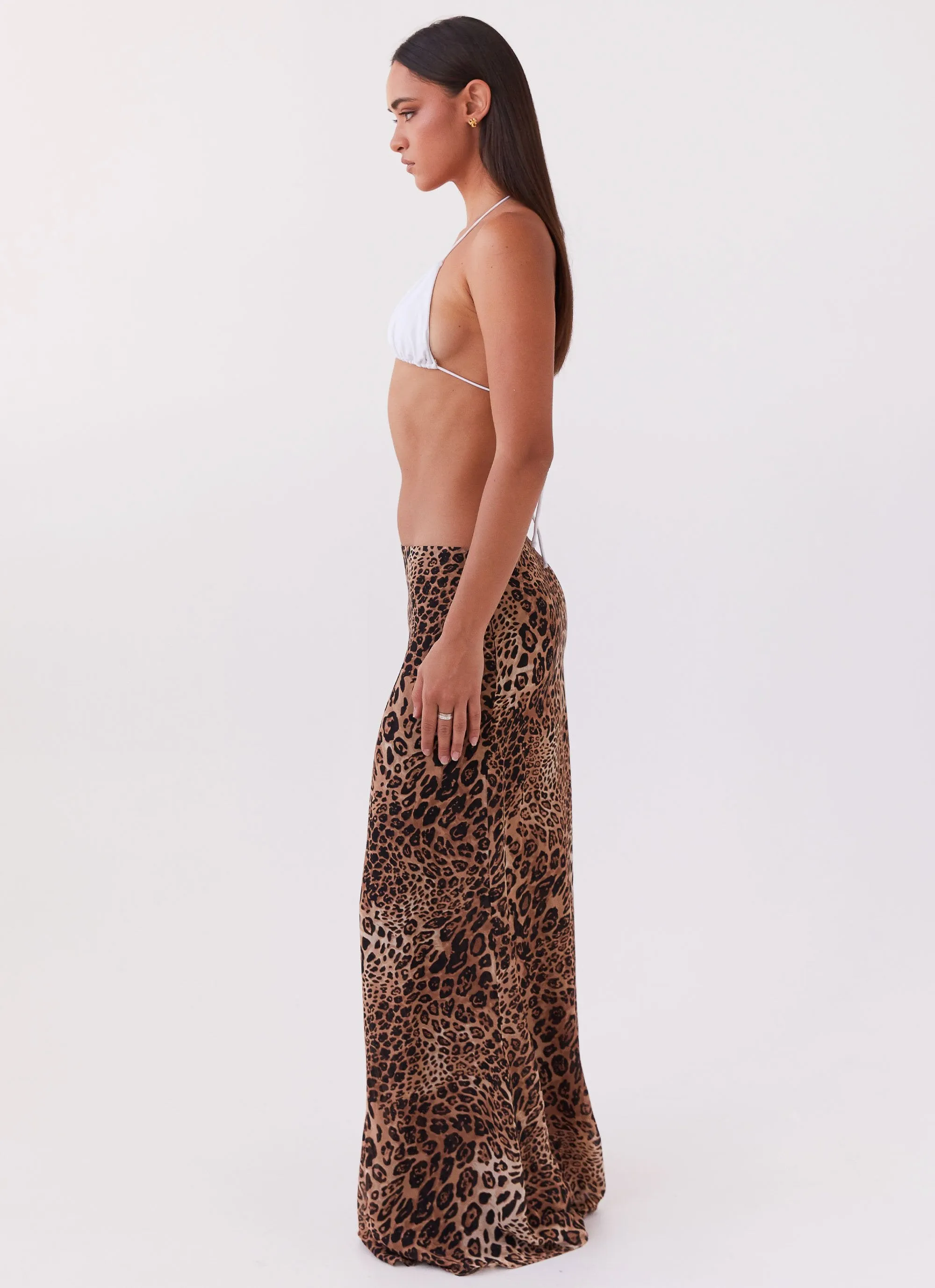 Violetta Maxi Skirt - Leopard Vegan Material