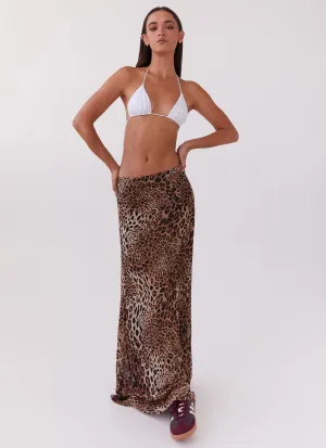 Texture Play Essential Style Violetta Maxi Skirt - Leopard