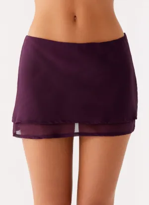 Caleb Mini Skirt - Plum Seasonal Must Have Effortless Feel