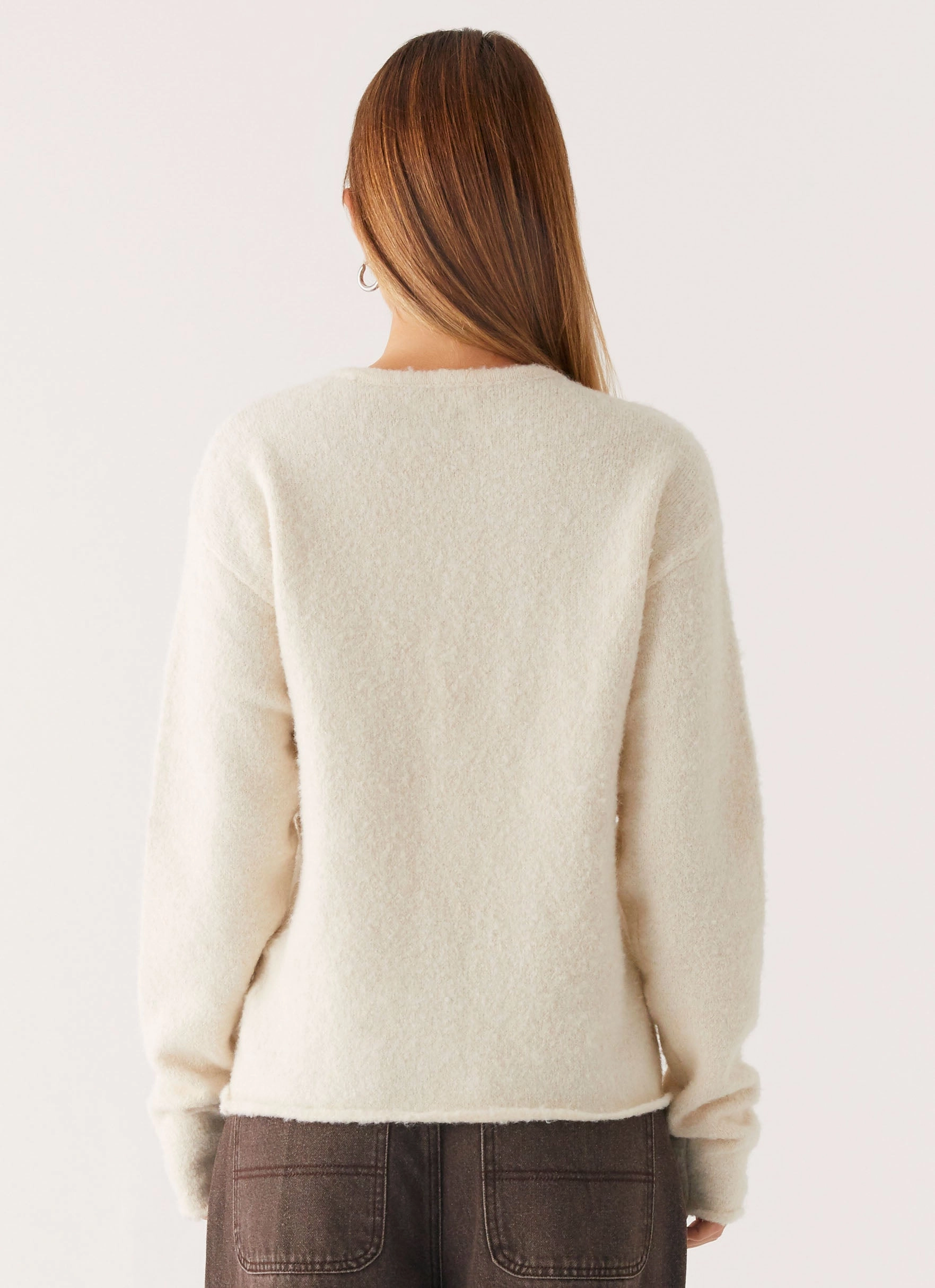 Ventilated Back Panels EcoFriendly Material Vera Knit Cardigan - Ivory