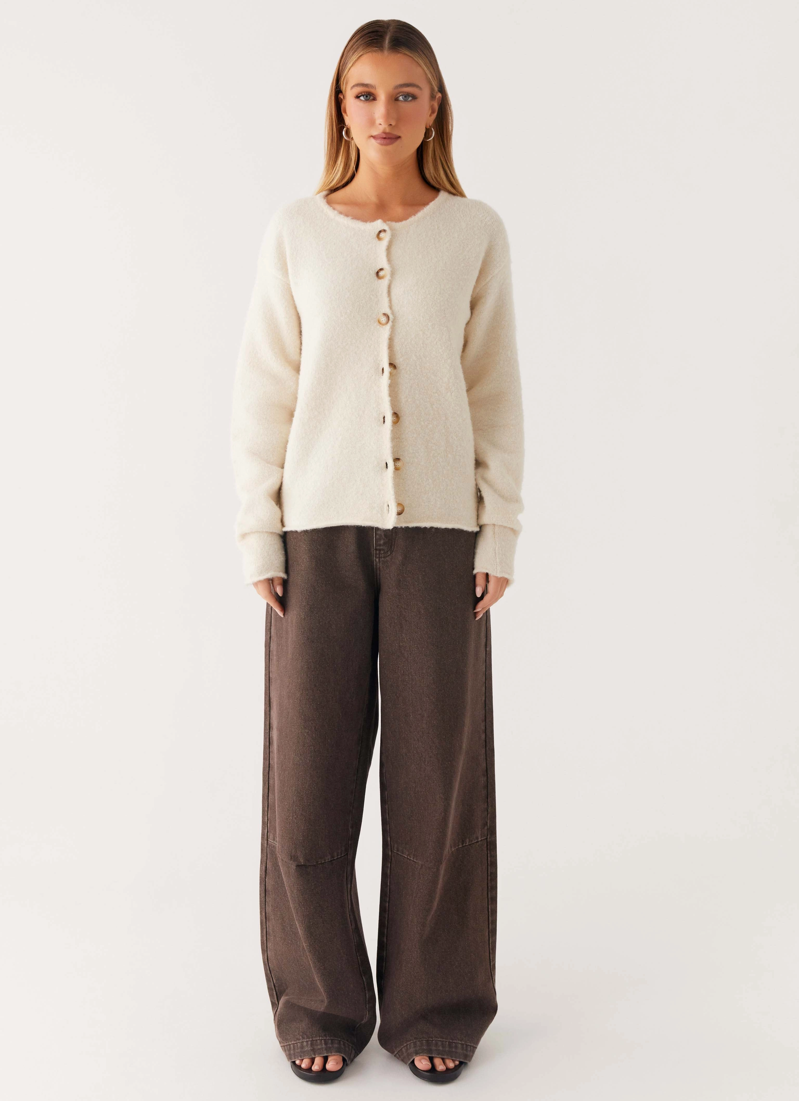 SnagProof AdjustableCuffSystem Vera Knit Cardigan - Ivory