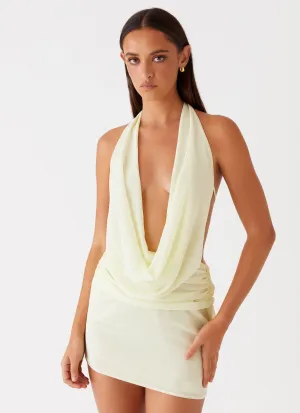 Weekend Casual Elysia Chiffon Mini Dress - Lemon