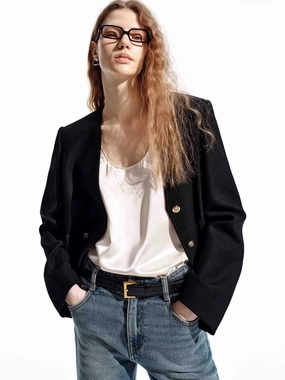 V-neck Wool Jacket V-neck Wool Jacket