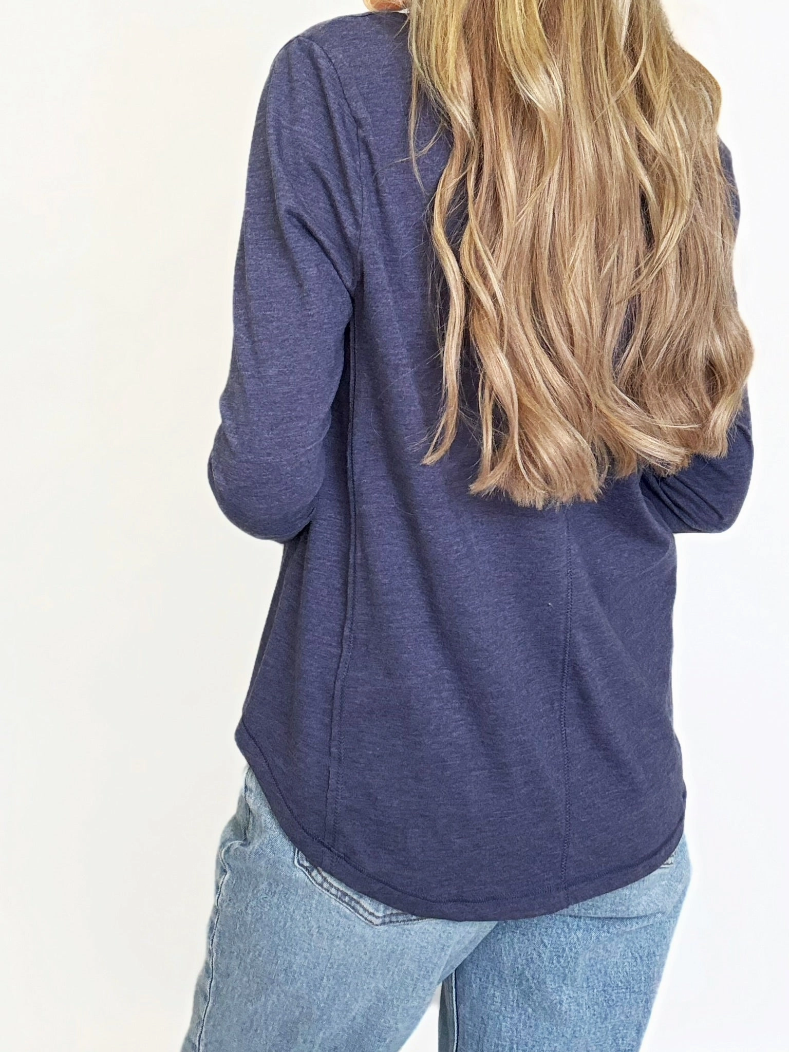 Vail Long Sleeve Tee Bound Seam Edges Luxurious Feel