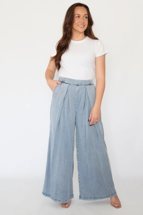 Vail Pleated Pant(final sale) EasyCare Washable Fabric Vail Pleated Pant(final sale) SelfFabric Binding Ribbed Hemline