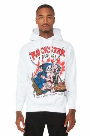 Vale White Graphic Hoodie