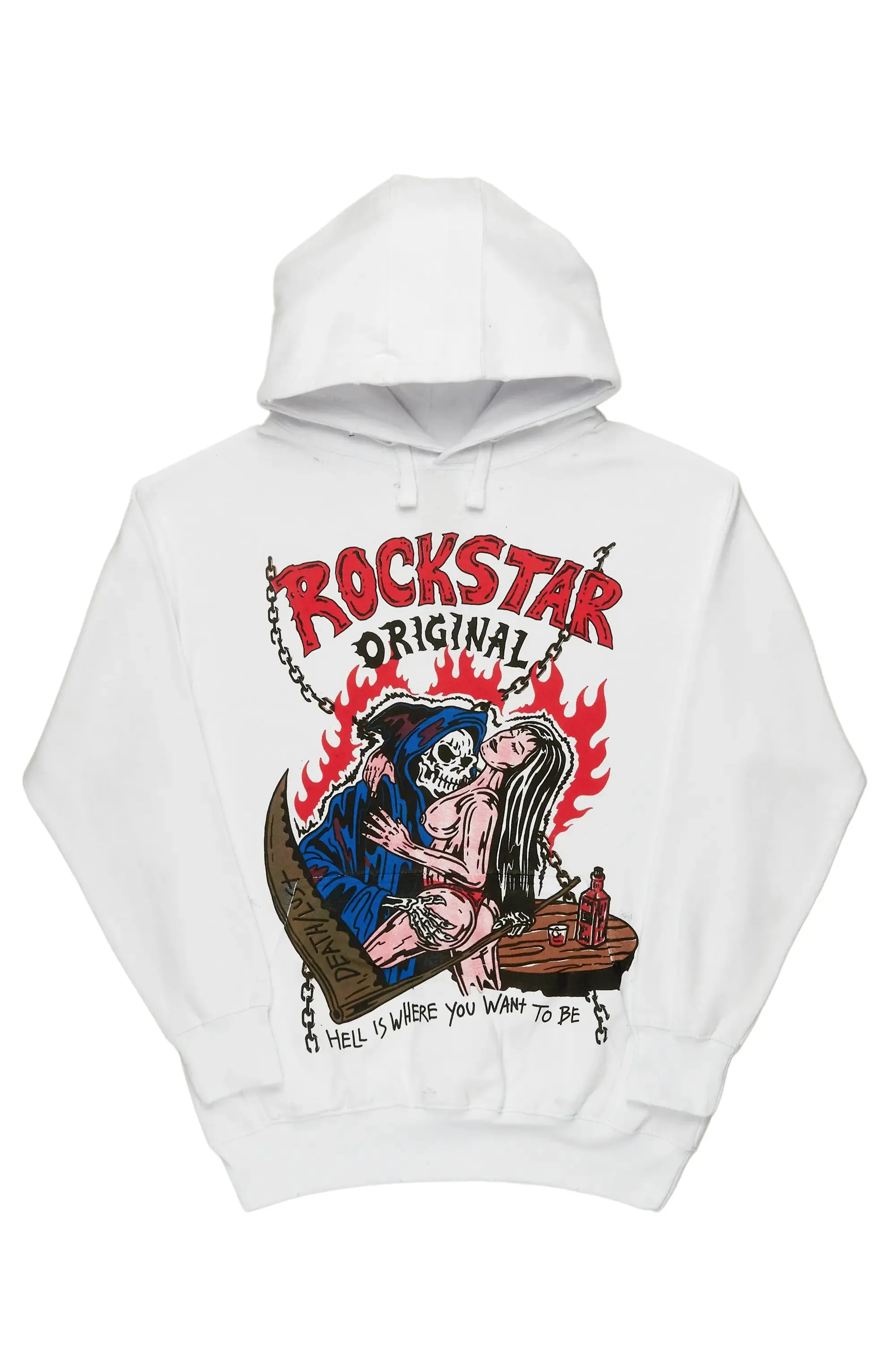 Vale White Graphic Hoodie